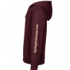 Sleeve view of Hoodie in burgundy from Fishing For Heroes