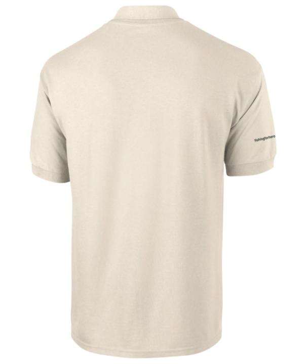 Back view of Polo Shirt in sand from Fishing For Heroes