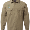 Front view of Fishing Shirt in olive green from Fishing For Heroes